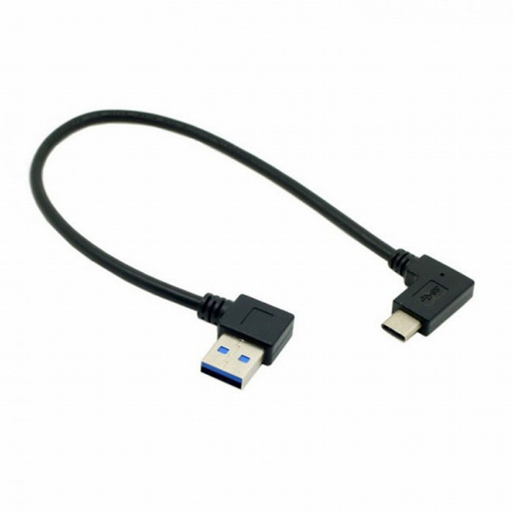 Chenyang Reversible USB 3.1 USB-C Angled to 90 Degree Left Angled A Male Data Cable for Laptop Tablet Mobile Phone UC-089-LE