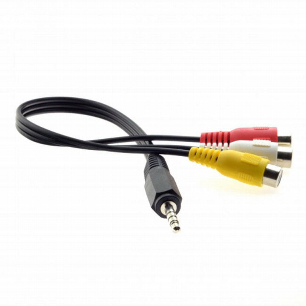Chenyang 3.5mm 1/8" Male Stereo Car AUX to 3 RCA AV Female Cord Audio Video Composite Cable 20cm CA-011