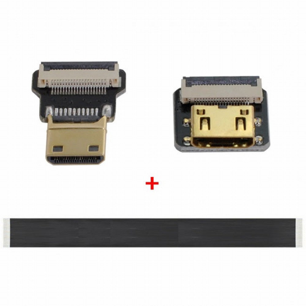 Chenyang CYFPV Mini HDMI Male to Mini HDMI Female Extension FPC Flat Cable 1080P for FPV HDTV Multicopter Aerial Photography CC-HD-191-BK