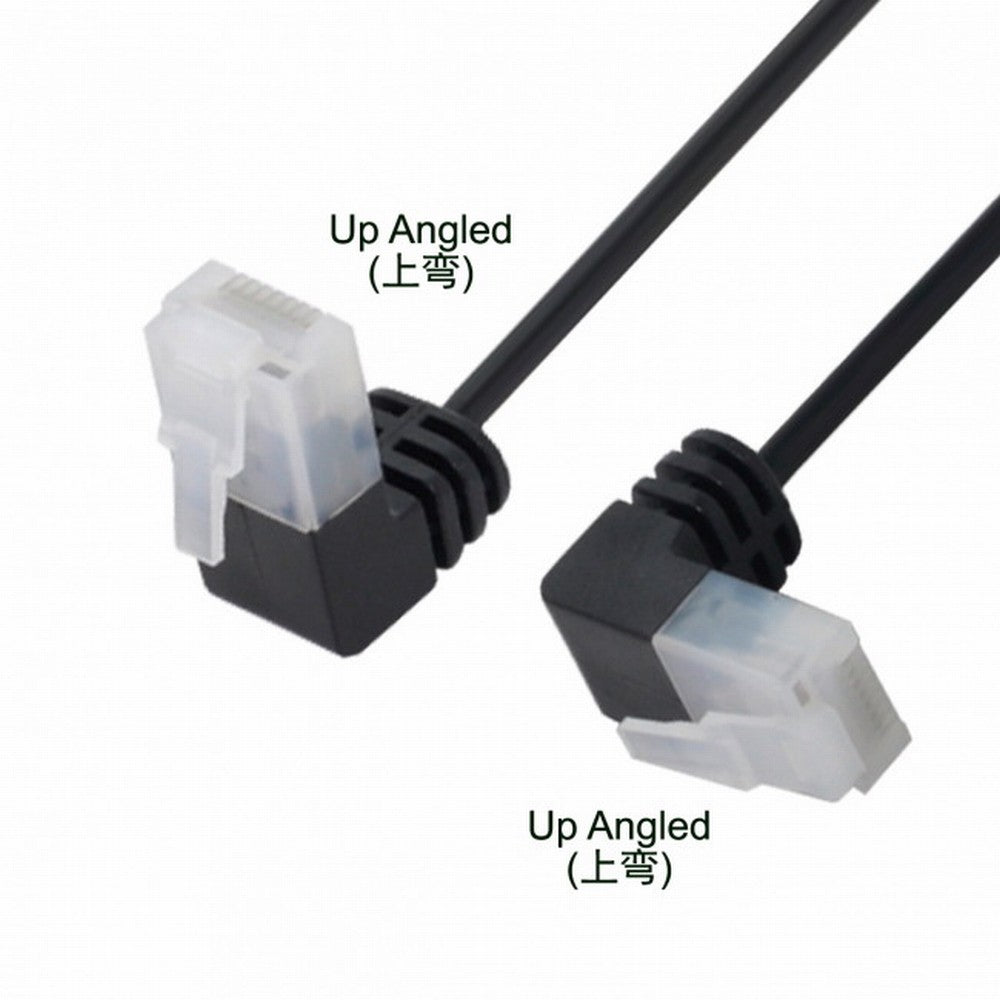 Chenyang Ultra Slim Cat6 Ethernet Cable RJ45 Up Angled 25cm UTP Network Cable Patch Cord 90 Degree Cat6a Lan for Laptop Router TV BOX UT-008-UP