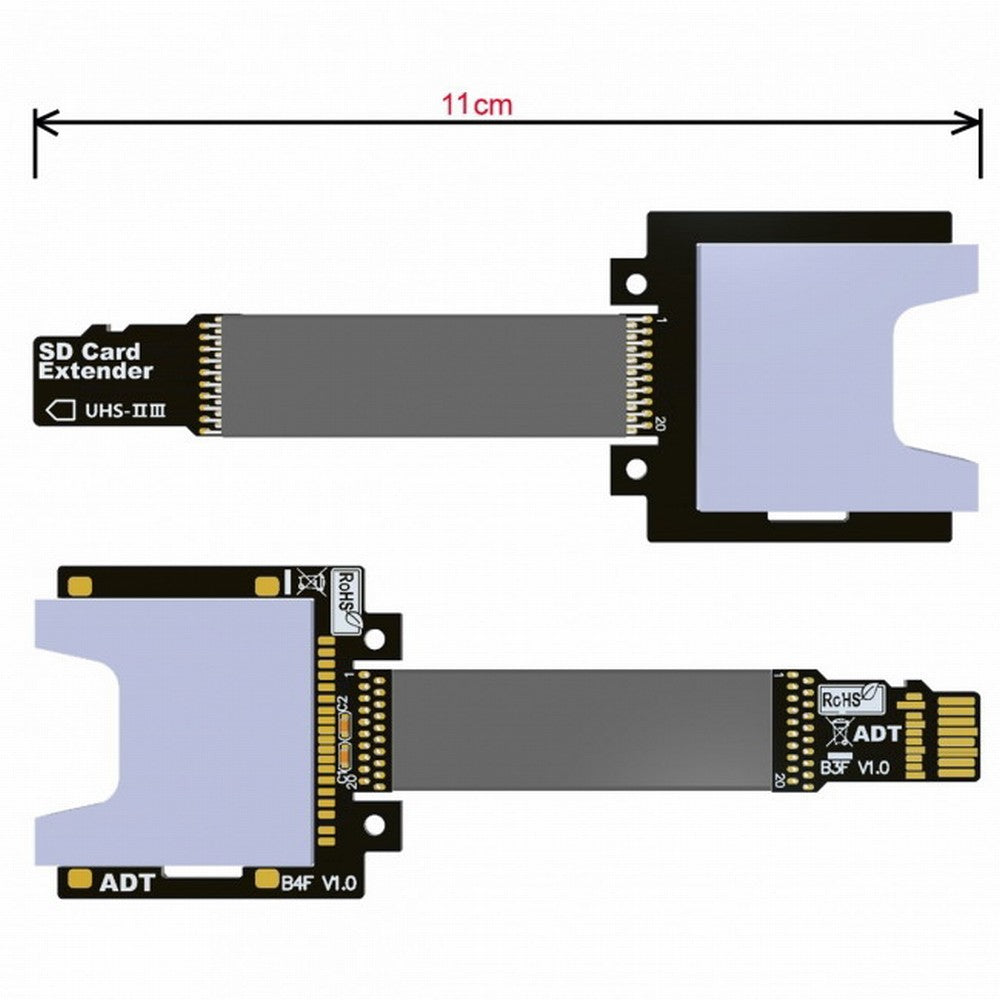 Chenyang TF Micro SD Male Extender to SD Female Card Extension Cable Adapter Flexible SD/SDHC/SDXC UHS-III UHS-3 EP-012-B34SF