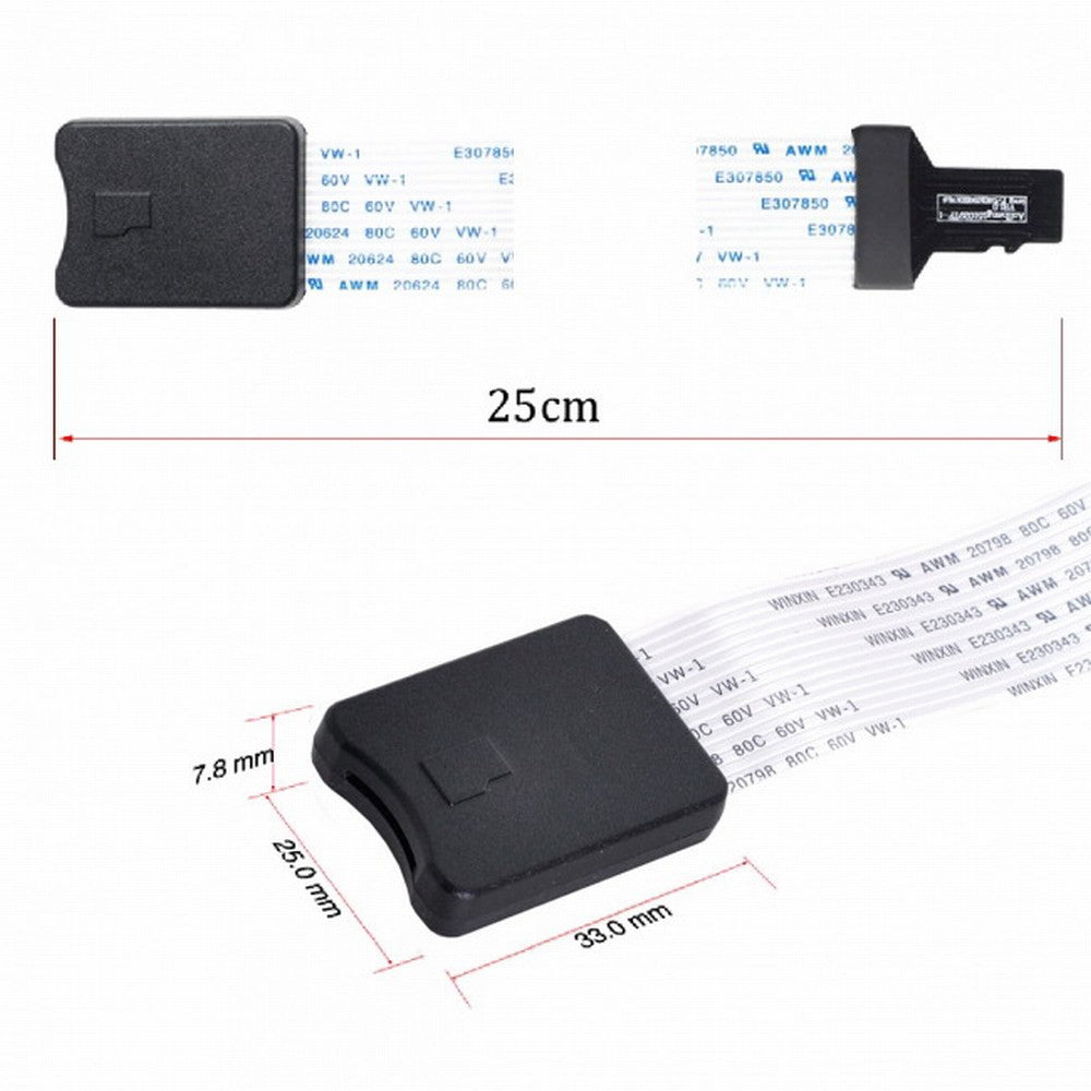 Chenyang Micro-SD TF Memory Card Kit Male to TF Female Extension Soft Flat FPC Cable Extender 25cm EP-019