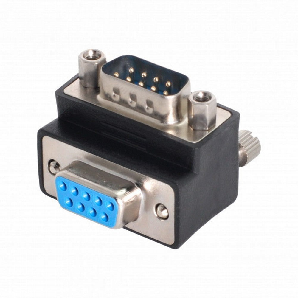 Chenyang D-Sub RS232 9Pin DB9P Male to Female Up Angled 90 Degree Extension Adapter DB-016-UP