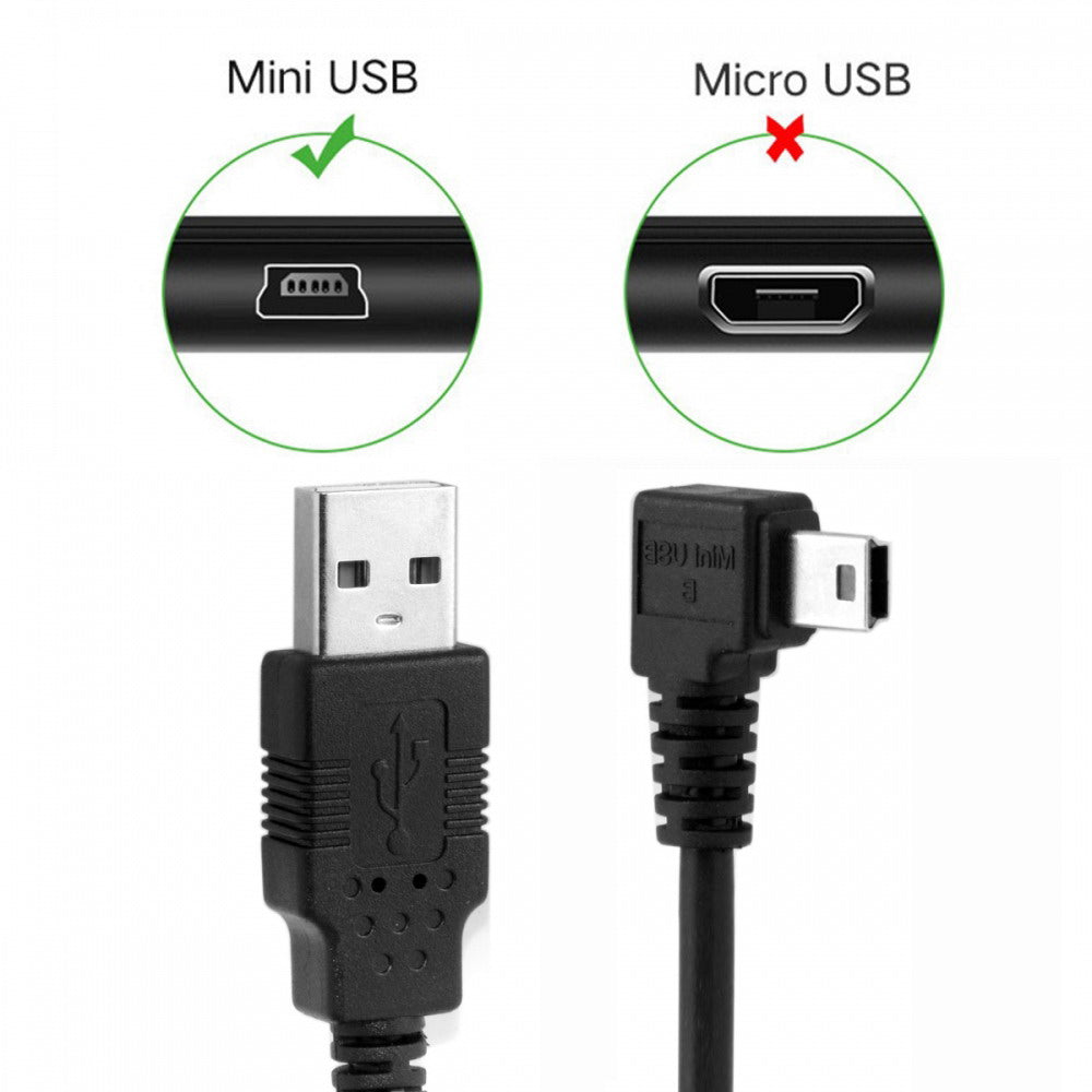 Chenyang Mini USB B Type 5pin Male Right Angled 90 Degree to USB 2.0 Male Type-A Power Data Cable U2-057-RI