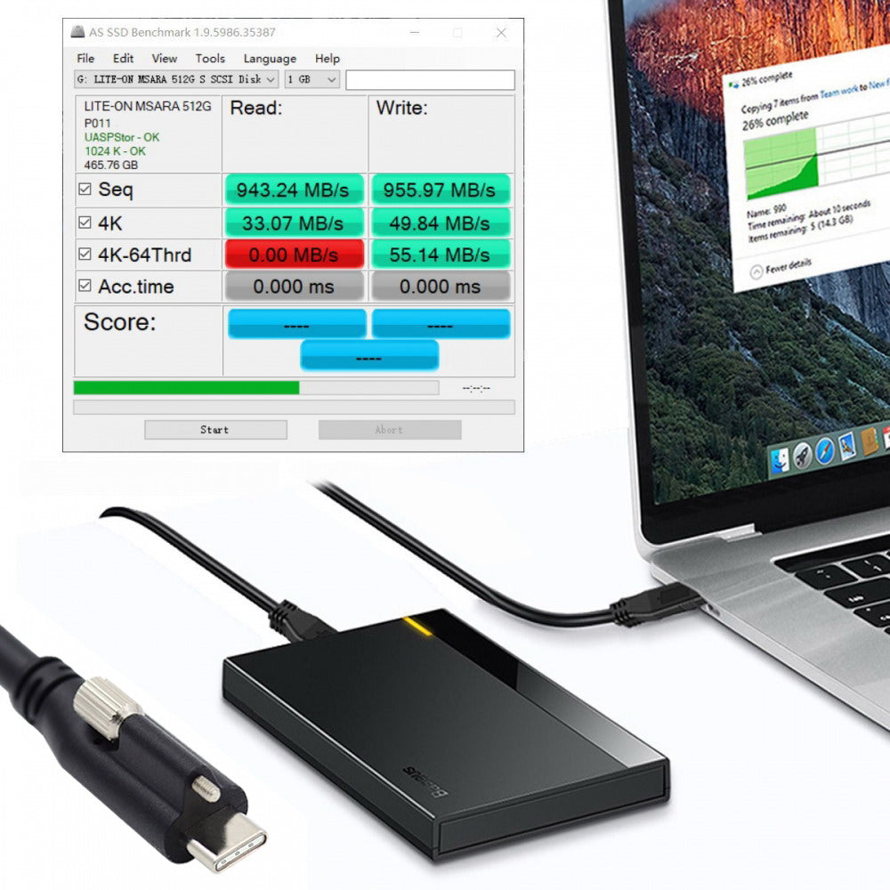 Chenyang USB 3.1 Type-C Locking to Locking USB-C Data Power Cable for Camera With Single Panel Mount Screw Connector UC-047-1.2M