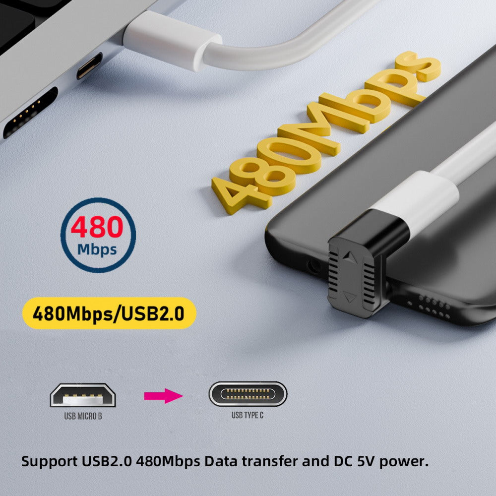 Chenyang 4pcs/lot USB-C USB2.0 Type C Female to Micro USB Male Power Data Adapter 360 Degree Opposite Up Back Angled UC-102-OU-4PCS