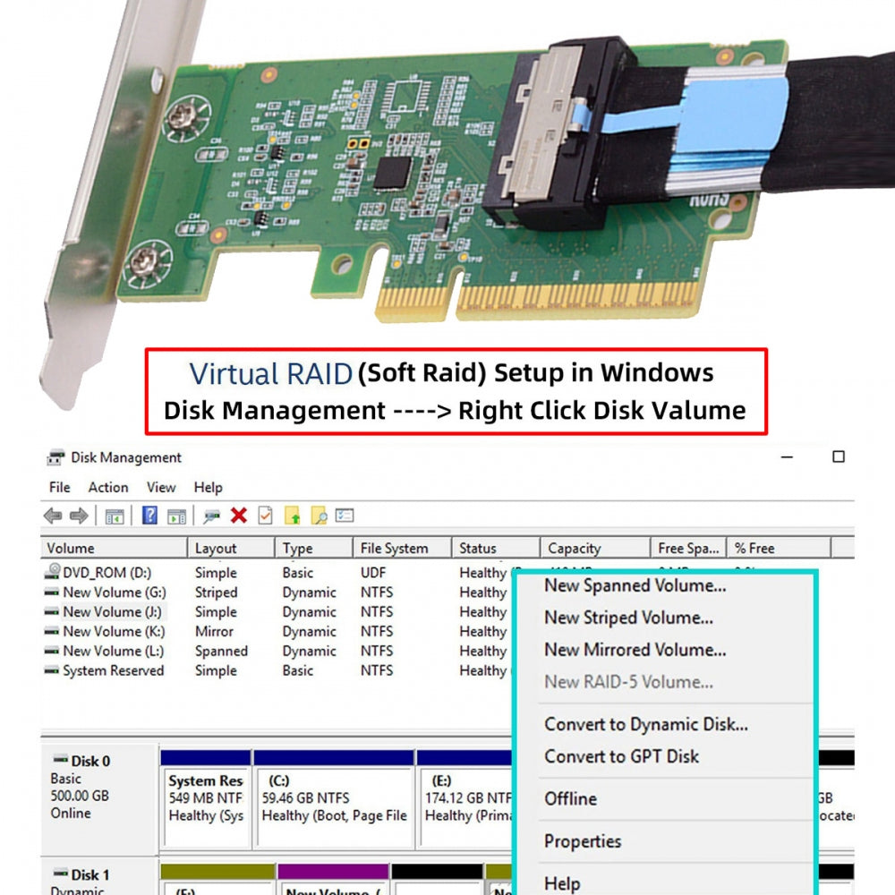 Chenyang PCIE5.0 PCI-Express 8x to MCIO 8i Mini Cool Edge IO SFF-TA-1016 VROC Adapter for Mainboard SSD Graphics Card SF-086