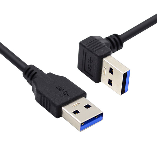 Chenyang Down Angled USB 3.0 Type-A Male to Straight 3.0 Type-A Male Data 5Gbps Cable U3-069-DN